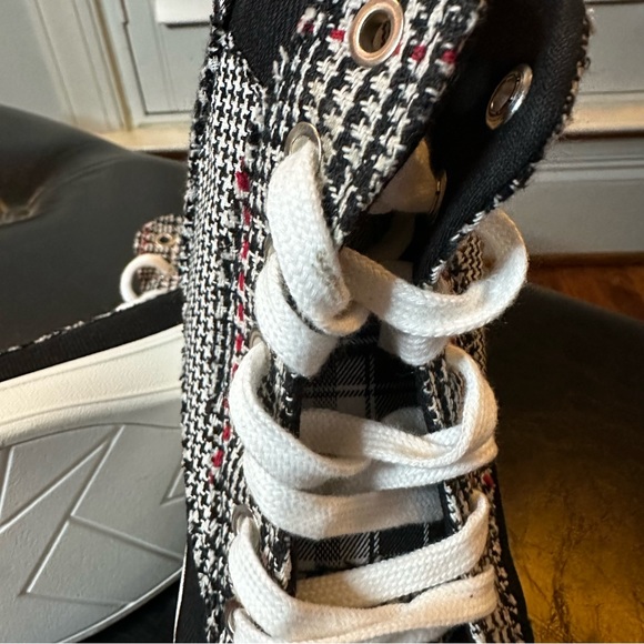 👟True Craft Fly High Sneakers Sz 8.5M Black/White Multi Plaid - Picture 7 of 9